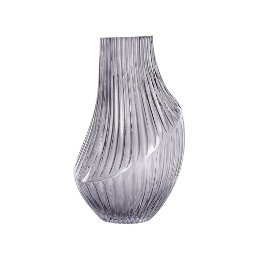 Wazon na kwiaty szklany 36 cm szary MYRSINA