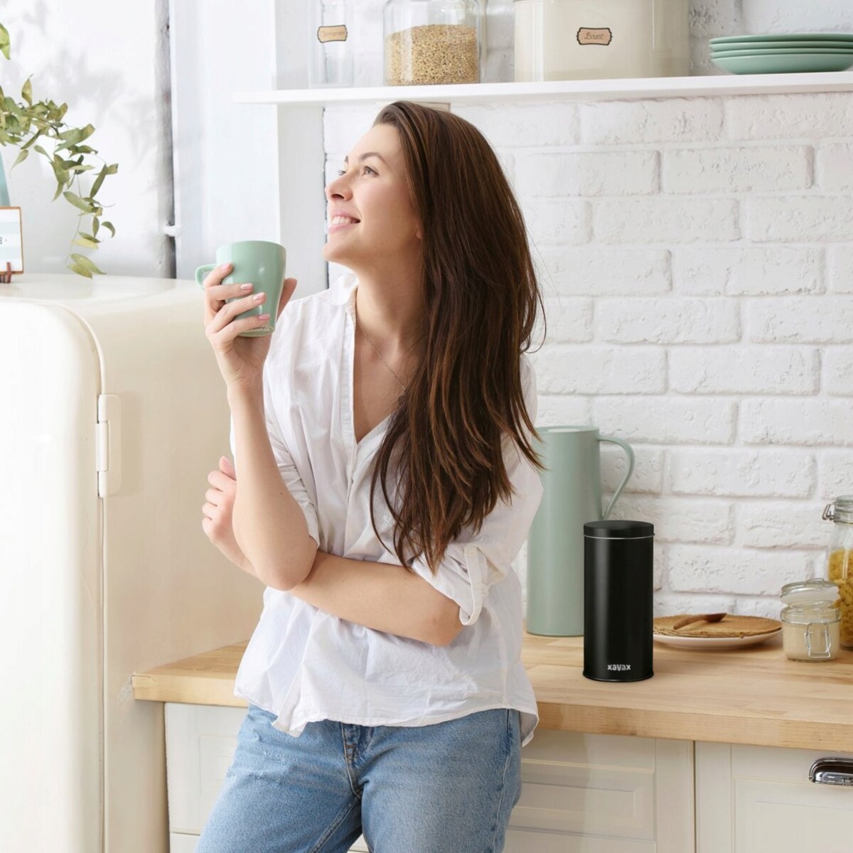 XAVAX Pojemnik na saszetki do kawy lub torebki do kawy czarny mat BARISTA