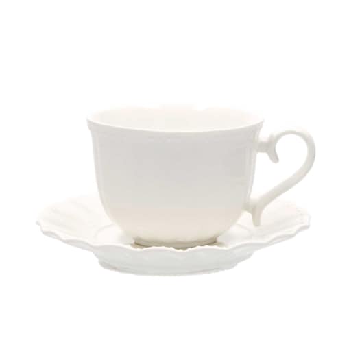Zestaw 6 filiżanek do herbaty ze spodkiem Ducale - Biały, 220 ml