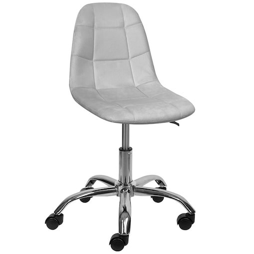 Krzesło biurowe obrotowe nowoczesne pikowane szare