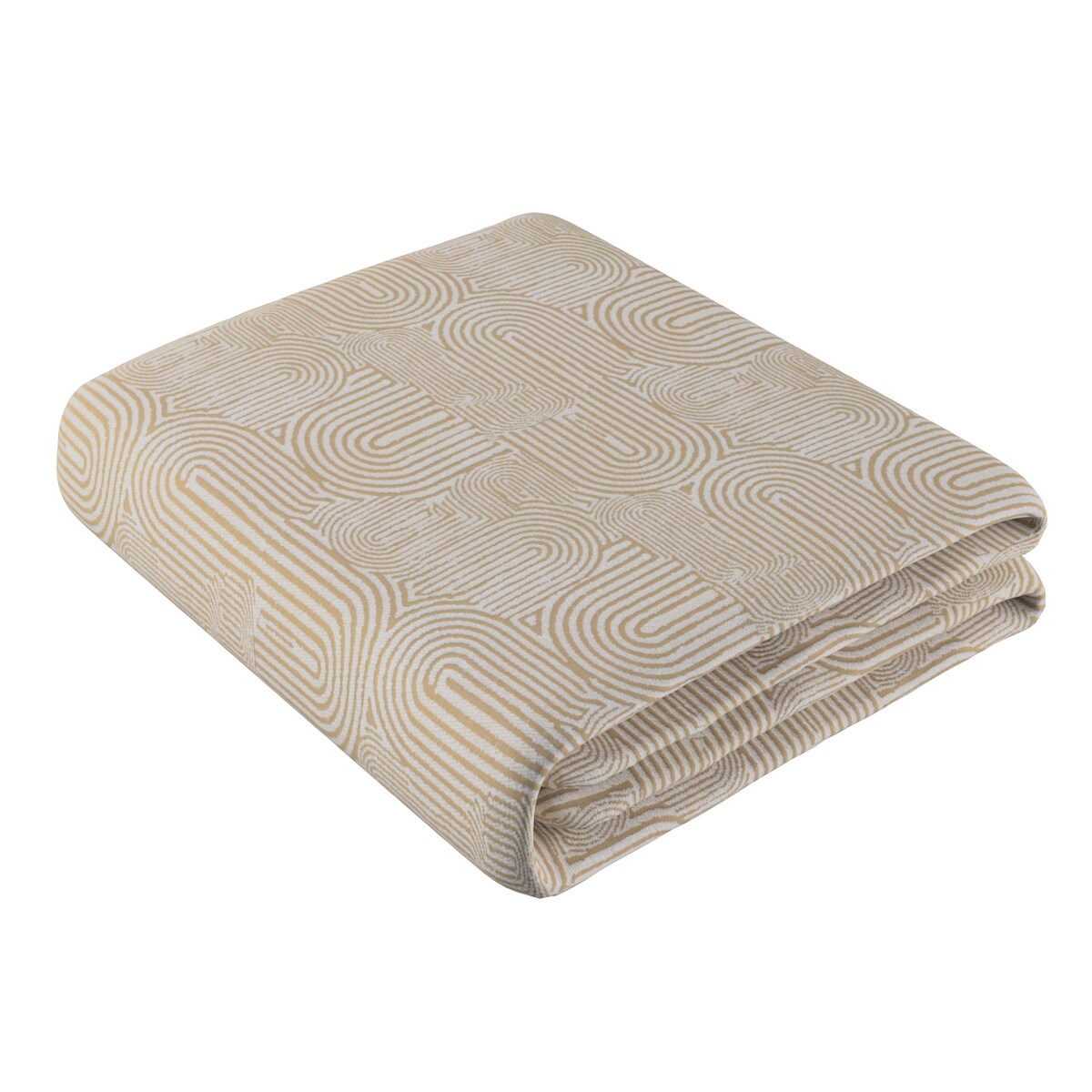 Pled narzuta 220x260cm 220x260 beżowe łuki na kremowym tle