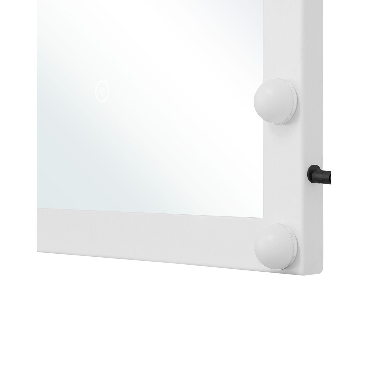 Metalowe lustro ścienne LED 50 x 60 cm białe ODENAS