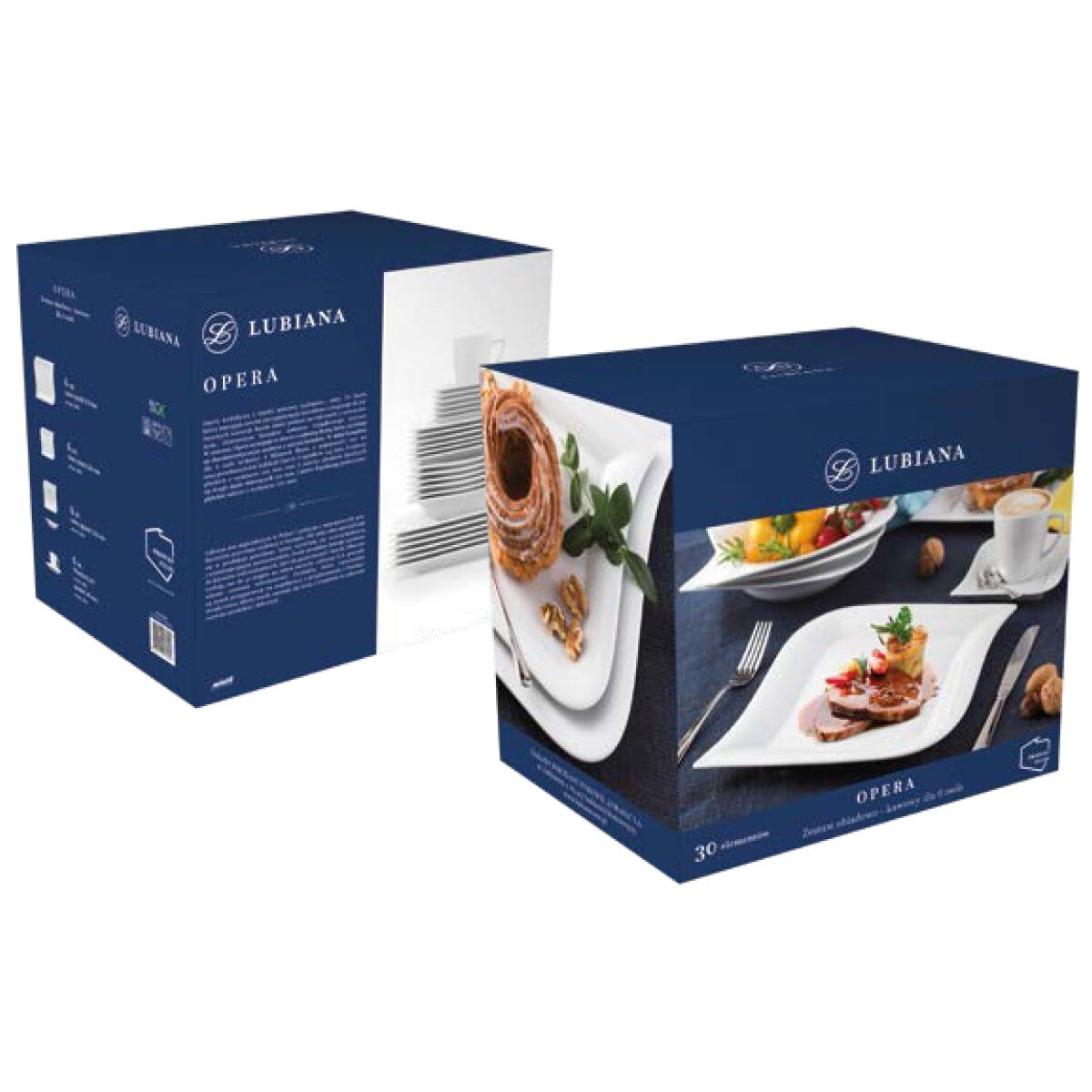 Zestaw obiadowo-kawowy dla 6 osób 30 el. Opera biała LB16 (0000)