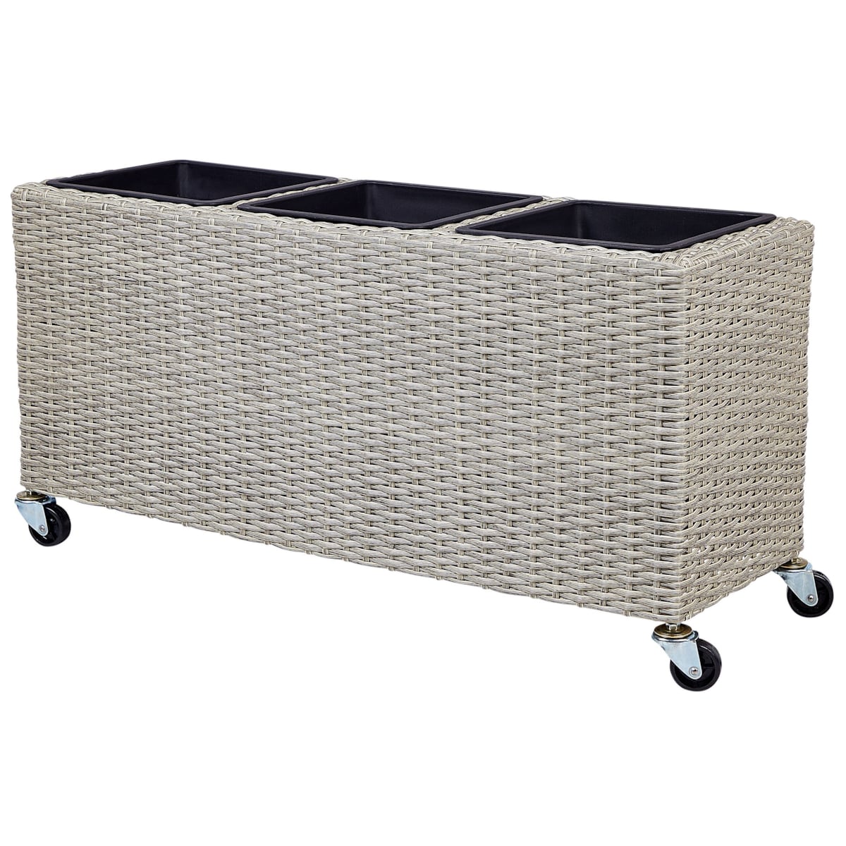 Donica na kółkach z technorattanu brązowa BELLIS