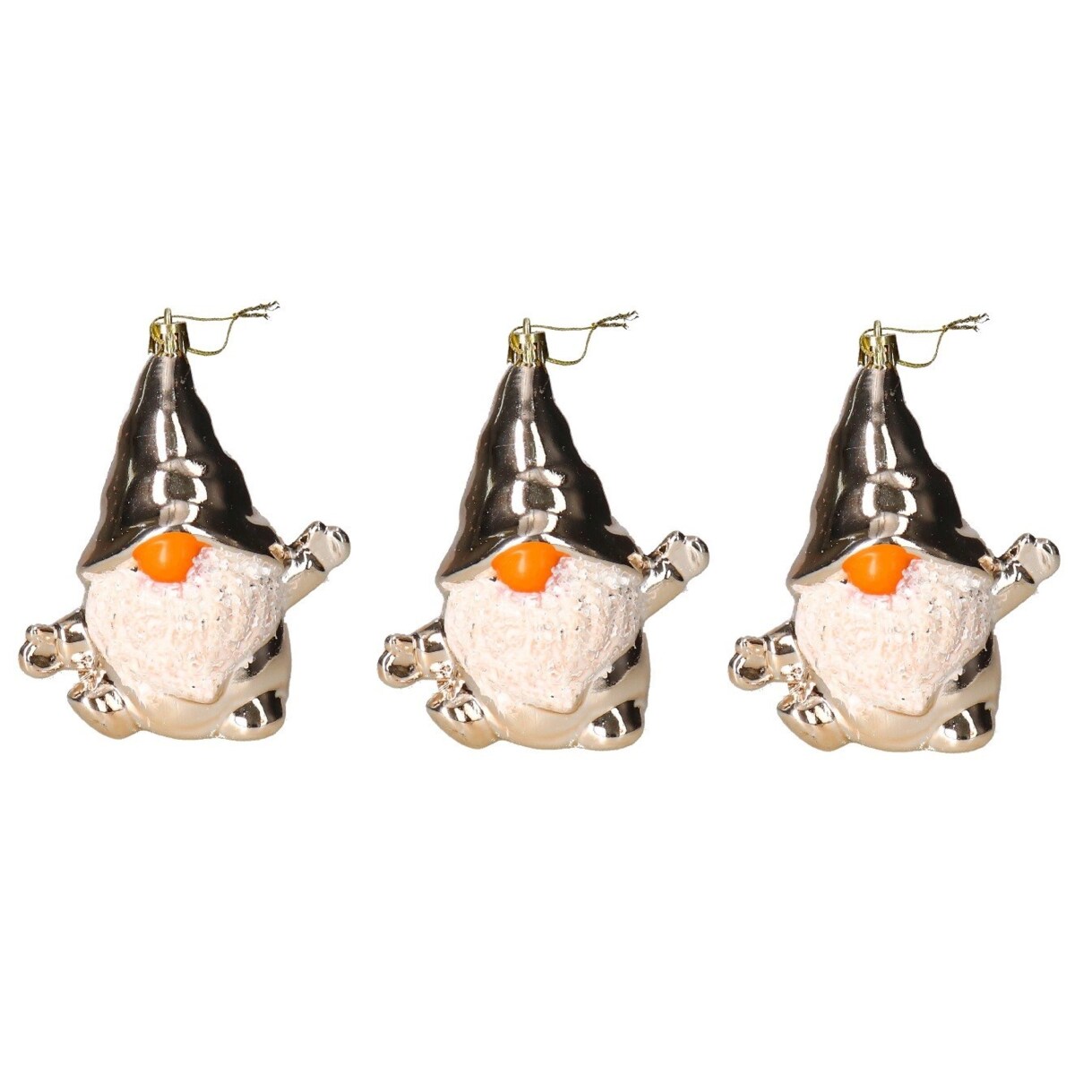 Bombki Plastikowe Na Choinkę Stroik Skrzat 3Szt Ozdoba