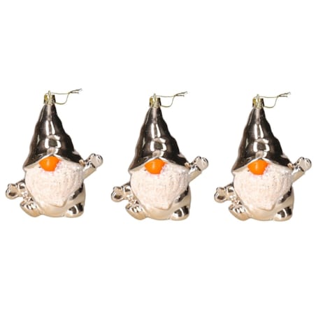 Bombki Plastikowe Na Choinkę Stroik Skrzat 3Szt Ozdoba