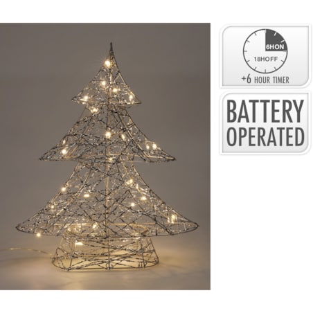 Druciana choinka, figurka z LED 40 cm