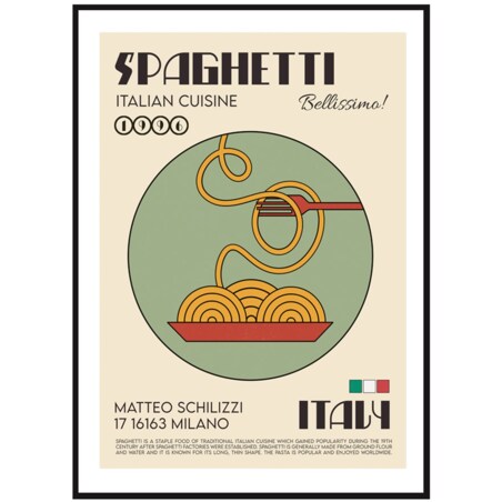 Poster Story, Plakat, Obraz - Spaghetti, wymiary 30 x 42 cm