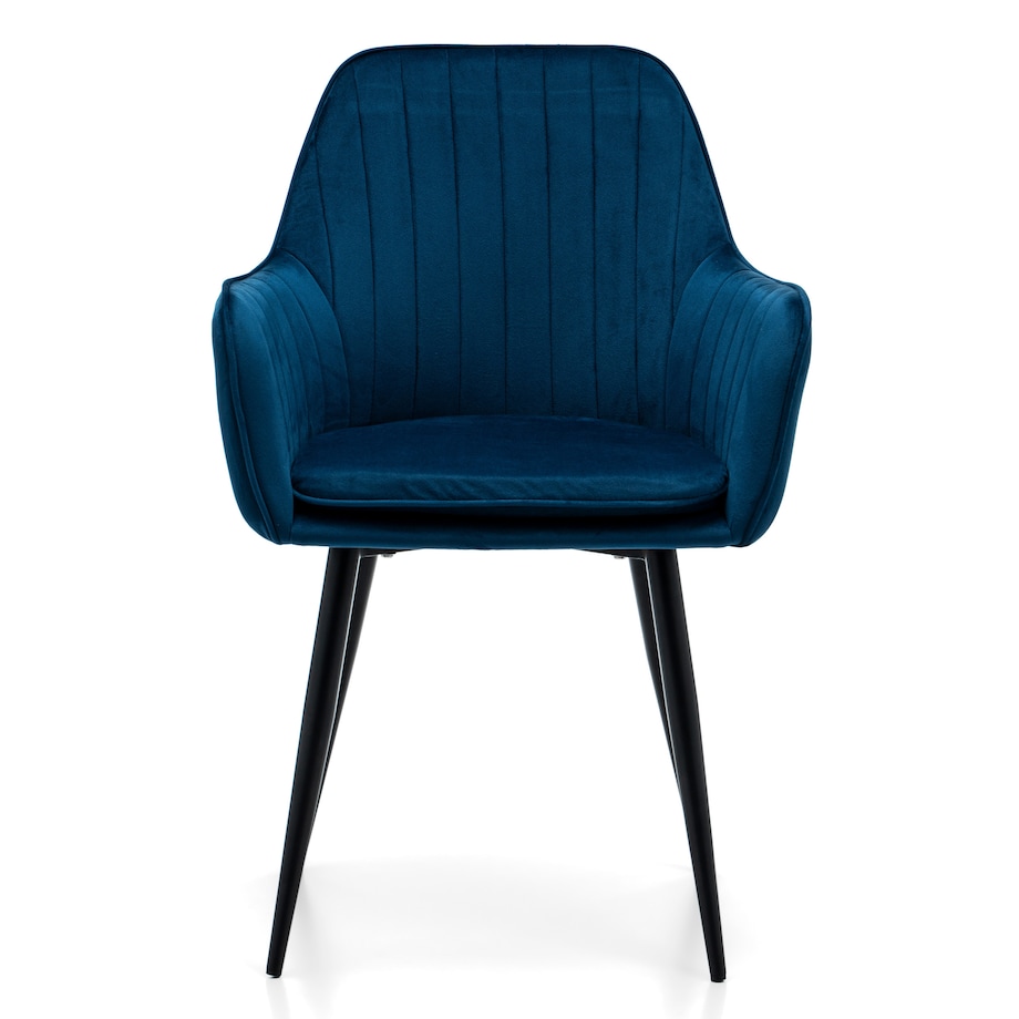 Krzesło tapicerowane EMILIA granatowy welur salon jadalnia