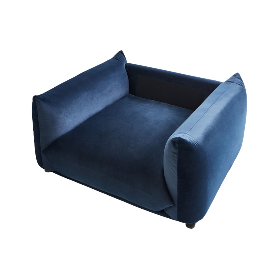 Fotel LUVOS Welur Ciemnoniebieski