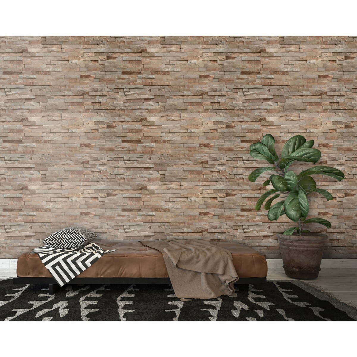 Tapeta Beżowy murek, 416x254cm