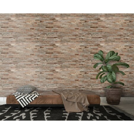 Tapeta Beżowy murek, 416x254cm