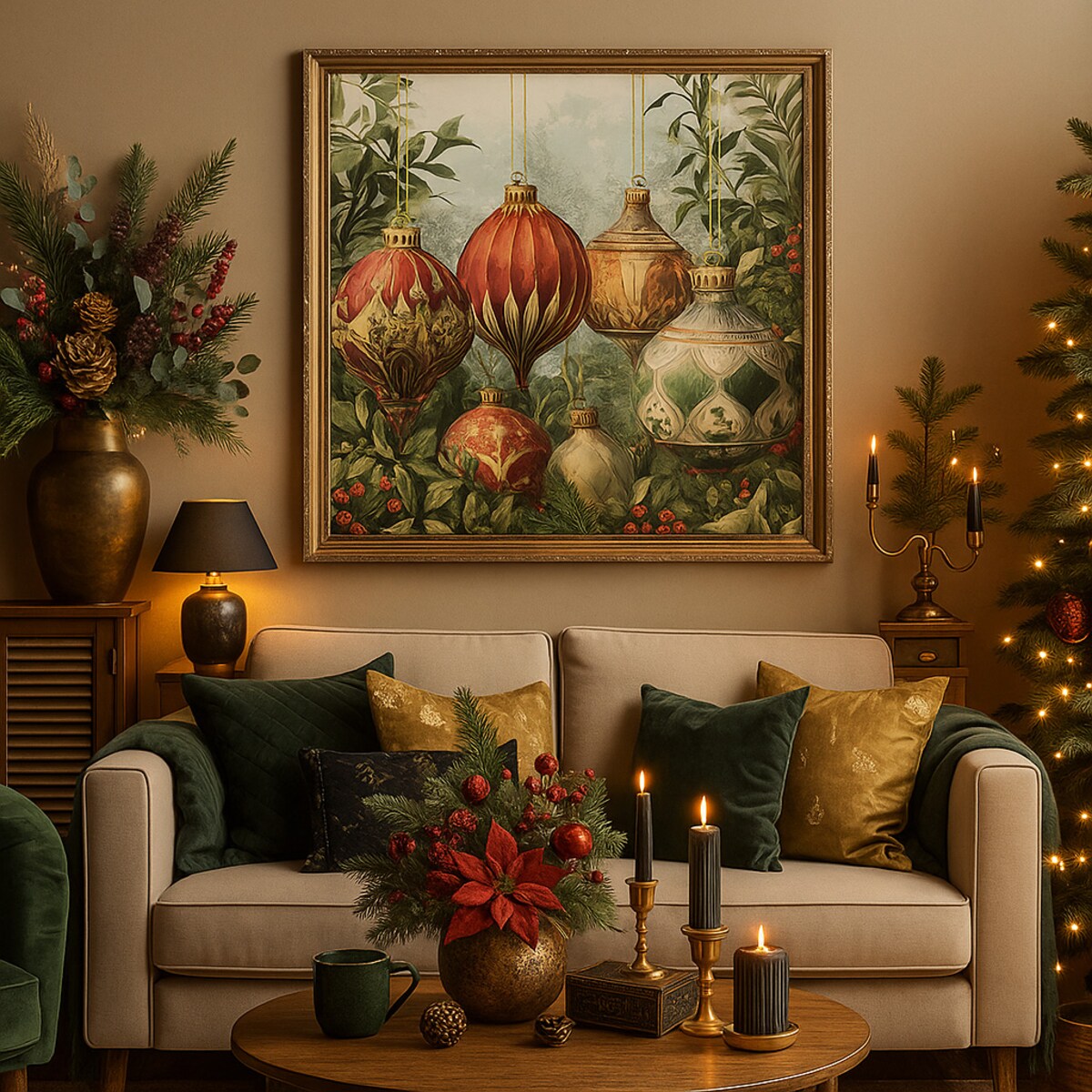 Plakat rustykalne bombki 50cm x 50cm