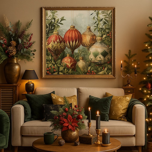 Plakat rustykalne bombki 50cm x 50cm