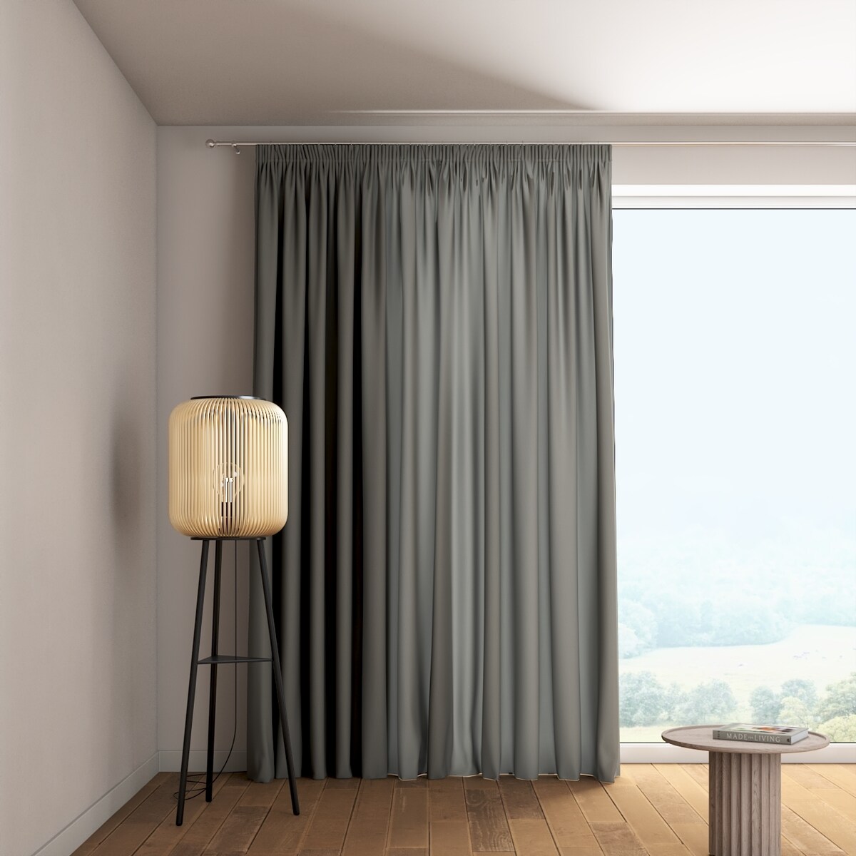 Zasłona na taśmie marszczącej 1 szt. 130x245 szary