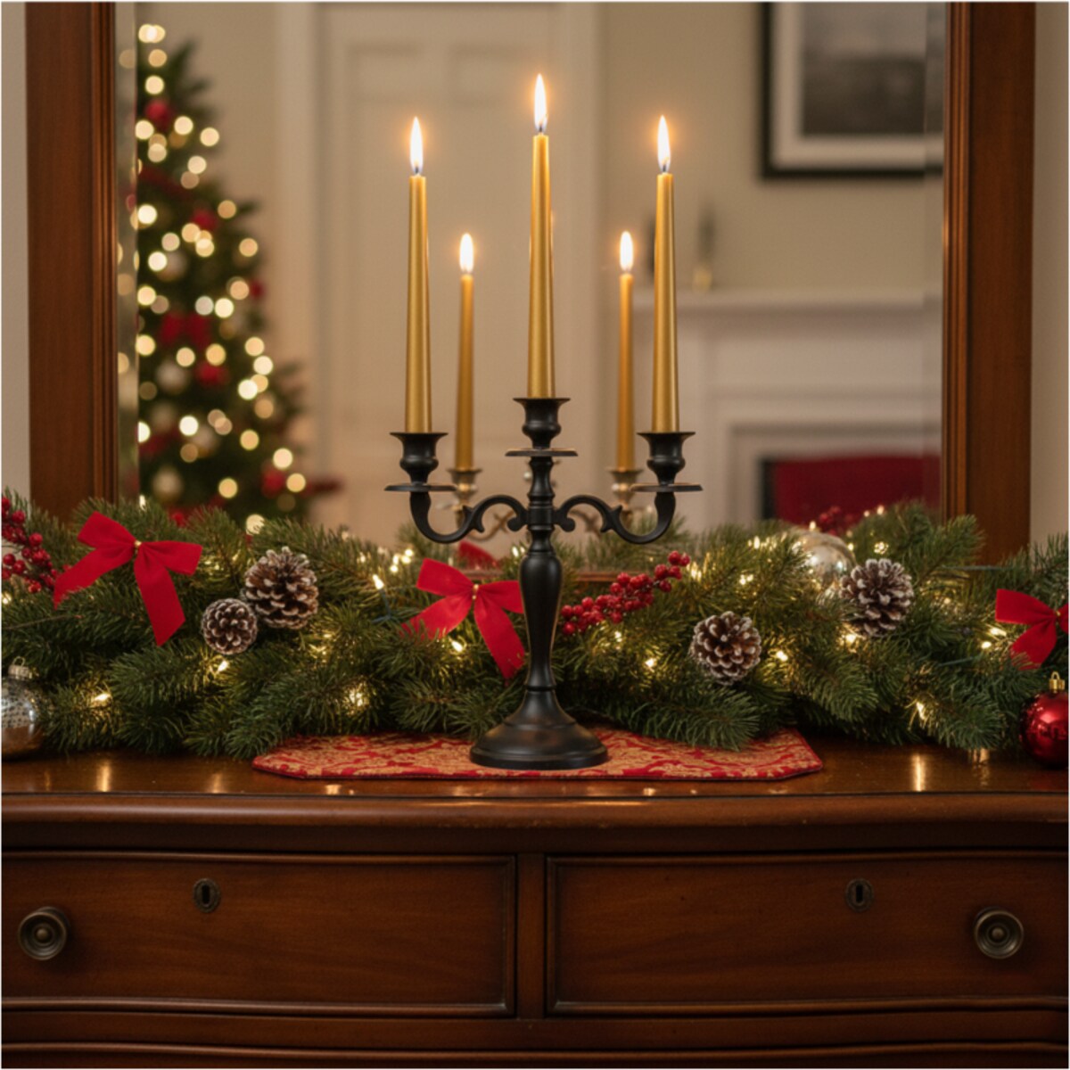 Świeca Boże Narodzenie Prosta Do Kolacji Wigilijnej 4 Szt. Złota