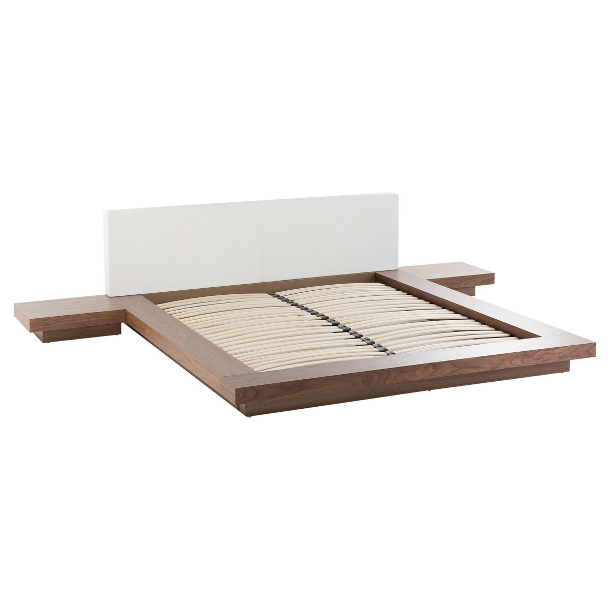 Łóżko ze stolikami nocnymi 160 x 200 cm brązowe ZEN