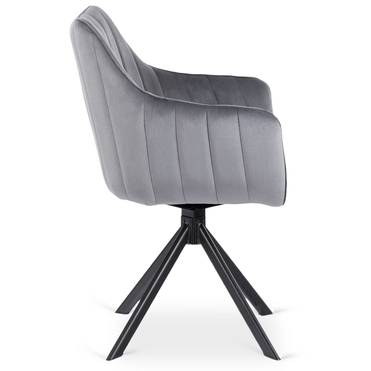 Krzesło Obrotowe Kubełkowe Welurowe Do Jadalni Salonu Szary MUMBAI