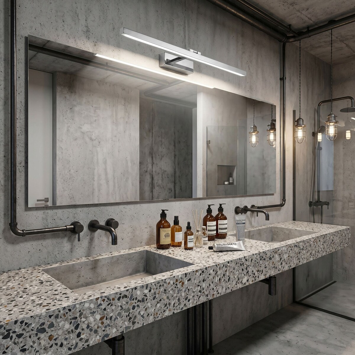 Kinkiet App1859-1W 80Cm Led Chrom, Aluminium, Tworzywo Sztuczne
