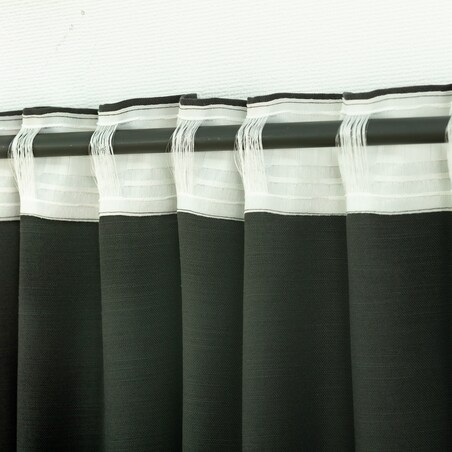 Zasłona BASIC na taśmie marszczącej 140x280cm bazaltowy 1 szt. 140x280 szary-czarny