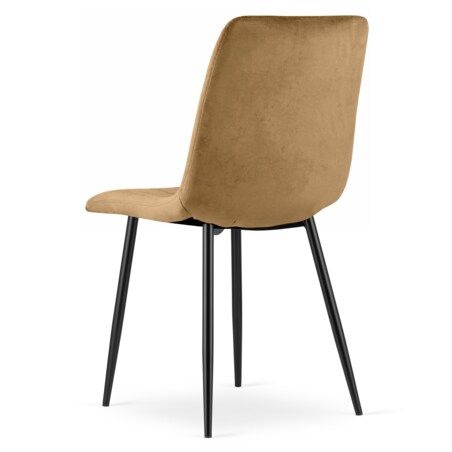 Krzesło Lava nowoczesny design Brązowy Aksamit / Nogi Czarne X4