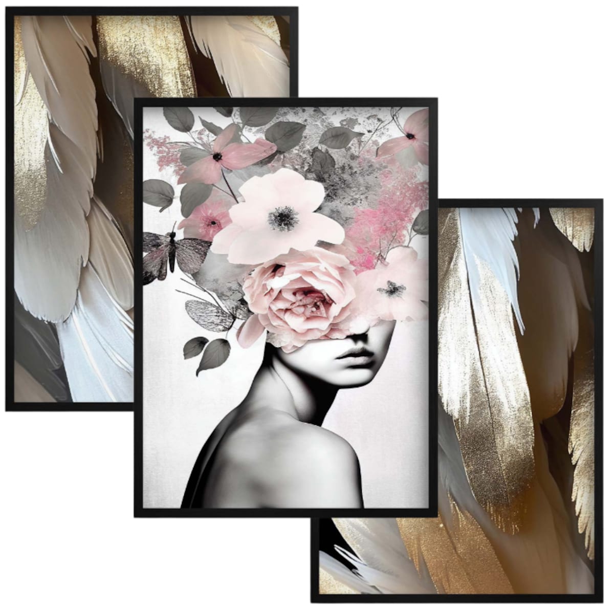 Plakaty Obrazy ścienne Dekoracja do salonu sypialni Glamour Złoto Kobieta