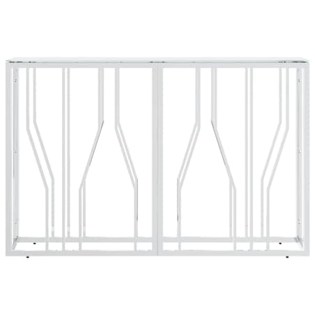 vidaXL Stolik konsolowy, srebrny, 110x30x70cm, stal nierdzewna i szkło