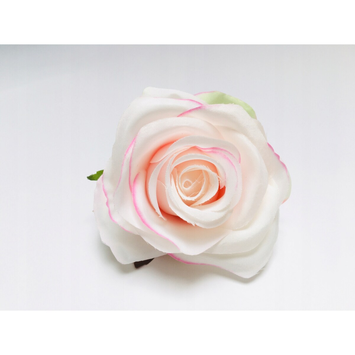 SZTUCZNE KWIATY RÓŻA biało różowa wyrobowa do stroika wiązanki bukiet dekor