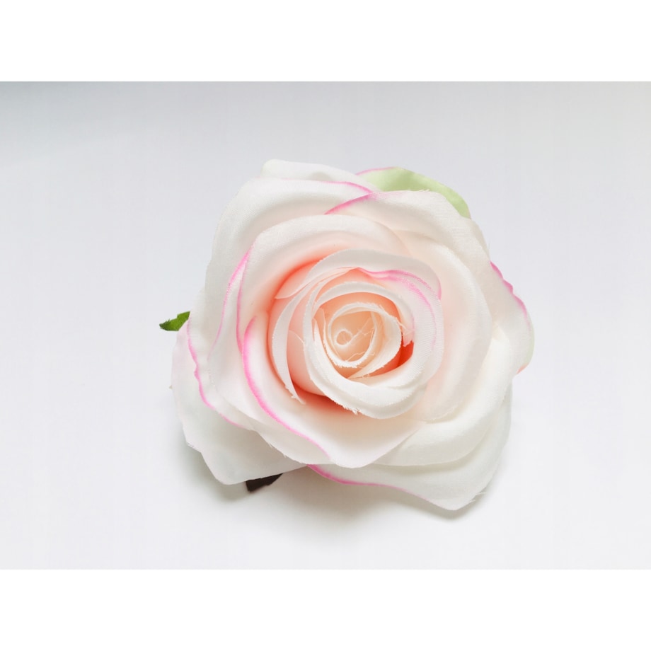 SZTUCZNE KWIATY RÓŻA biało różowa wyrobowa do stroika wiązanki bukiet dekor
