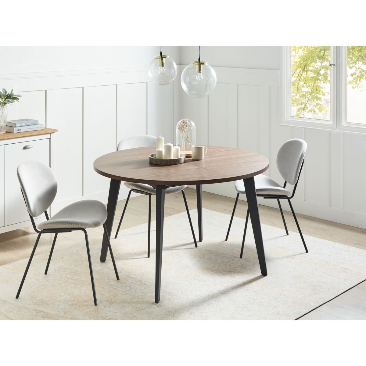 Stół do jadalni rozkładany BOVINA Ciemnobrązowy 120/150 cm 120 cm Drewno