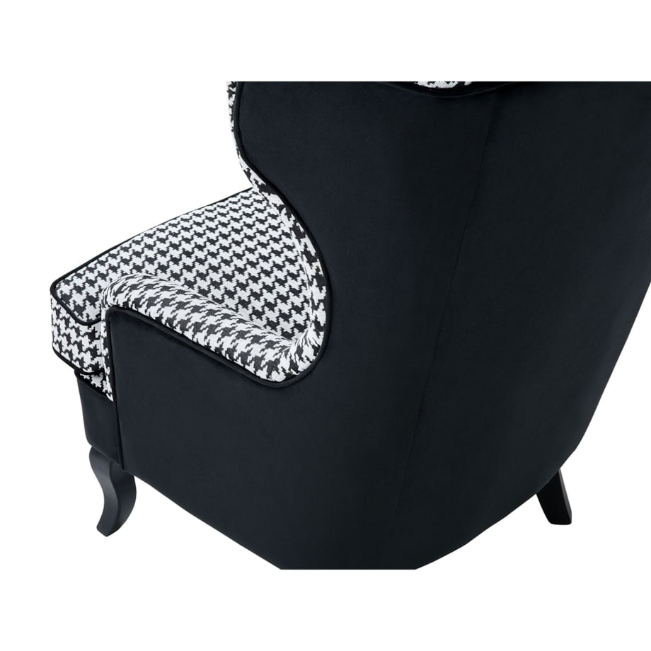 Fotel czarno-biały MOLDE