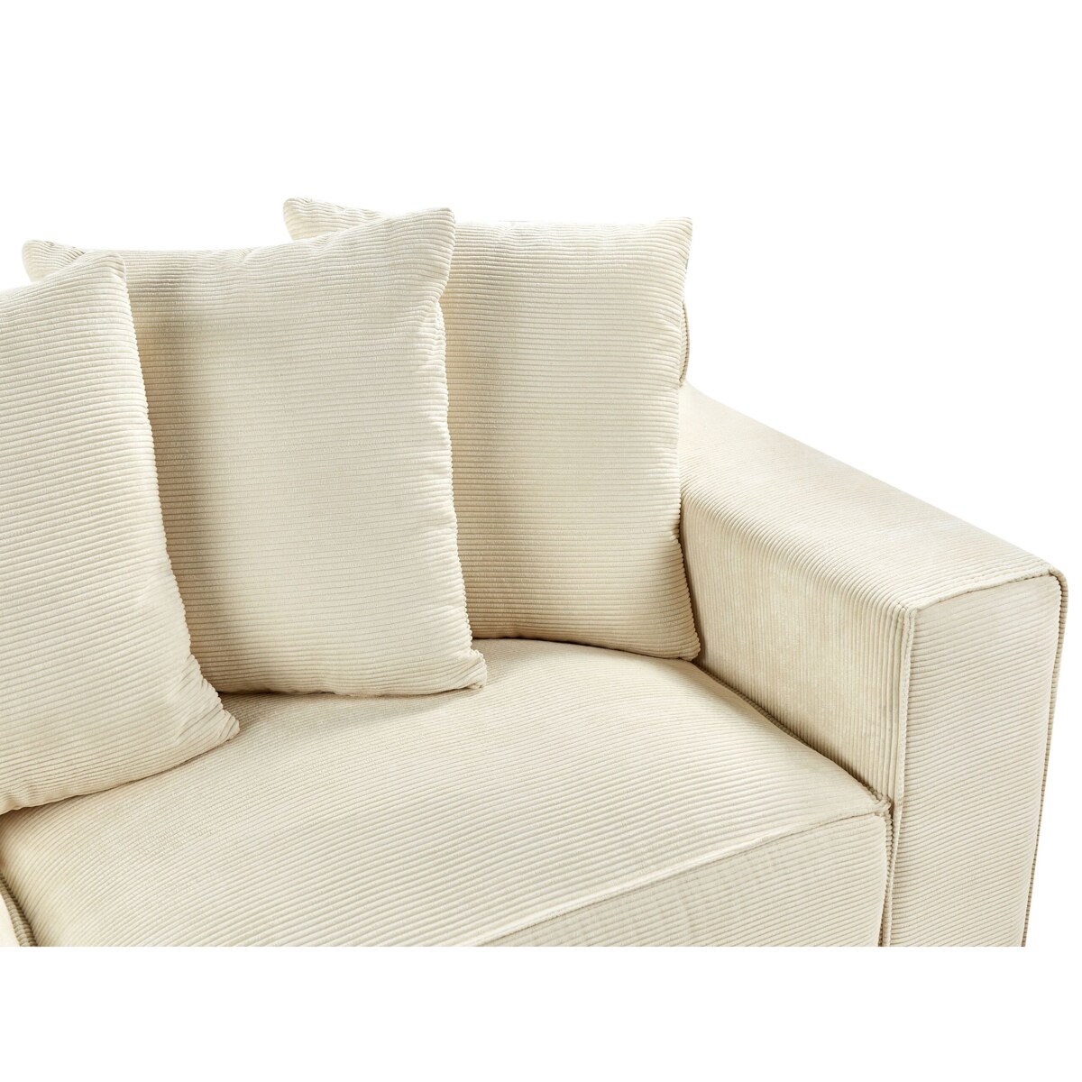 Sofa 3-osobowa sztruksowa beżowa VISKAN