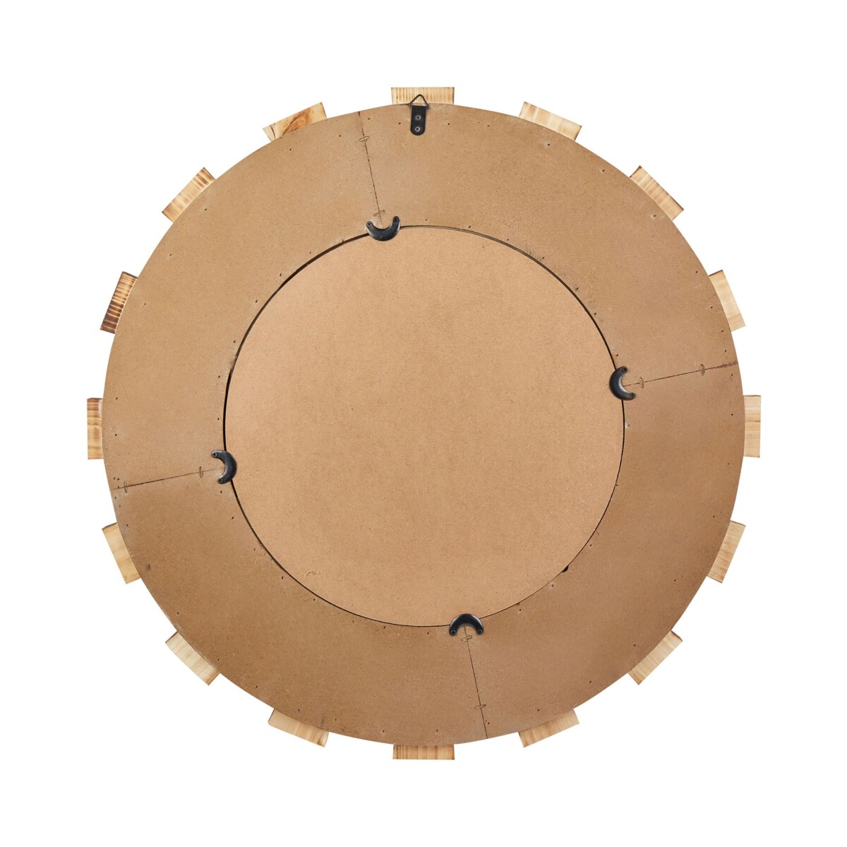 Okrągłe lustro ścienne słońce ø 66 cm jasne drewno ECATEPEC