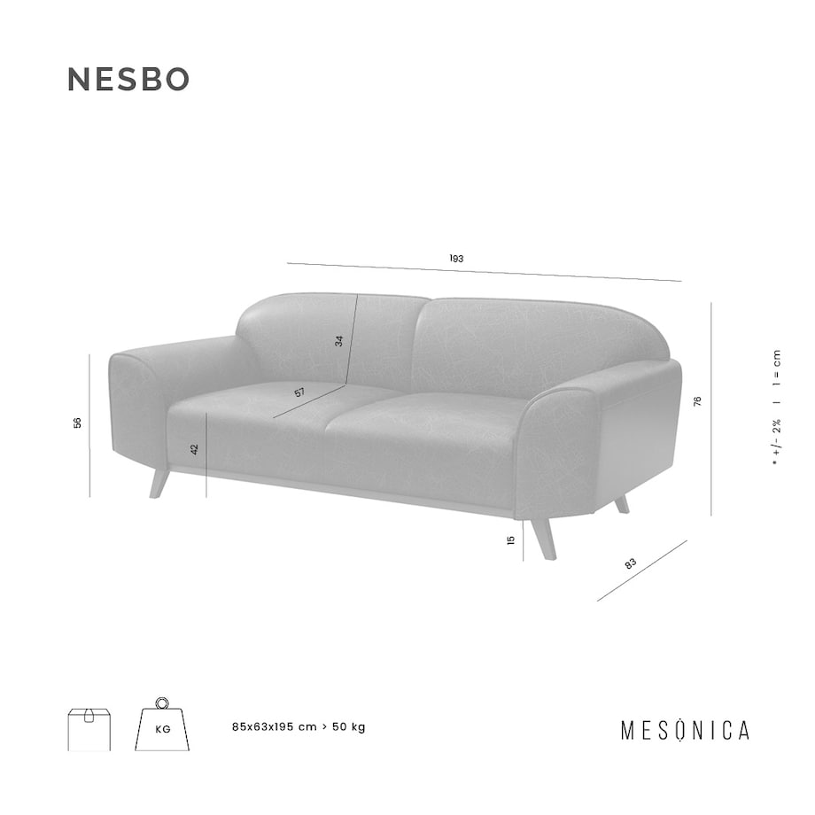 Sofa 2-osobowa Nesbo - ciemnozielona