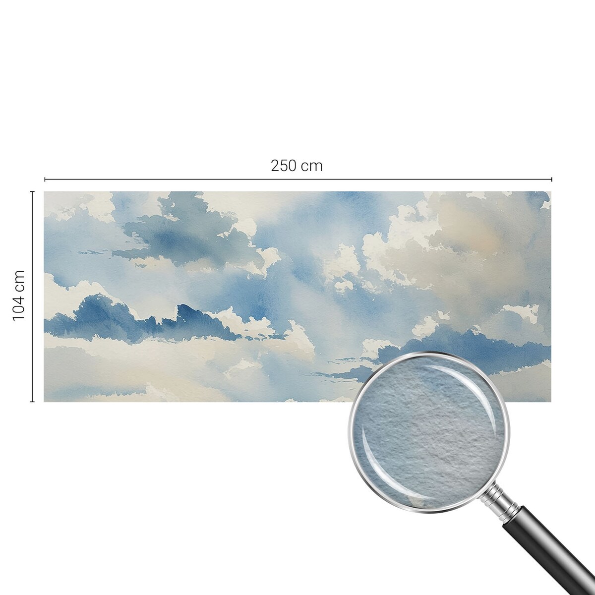 Fototapeta flizelinowa 250x104 cm - Niebiańskie obłoki, tapeta ścienna niebieska