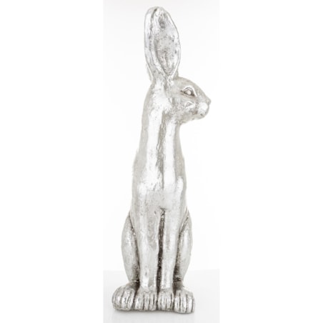 Dekoracja - zając srebrny 60x18x21 cm FADIY
