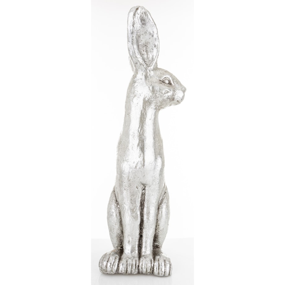 Dekoracja - zając srebrny 60x18x21 cm FADIY