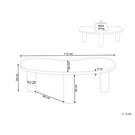 Stolik kawowy MDF Biały AUBURN