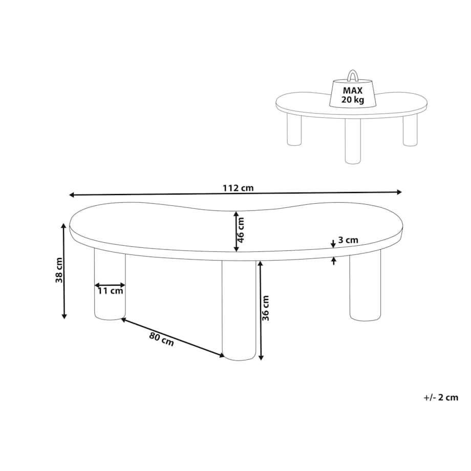 Stolik kawowy MDF Biały AUBURN