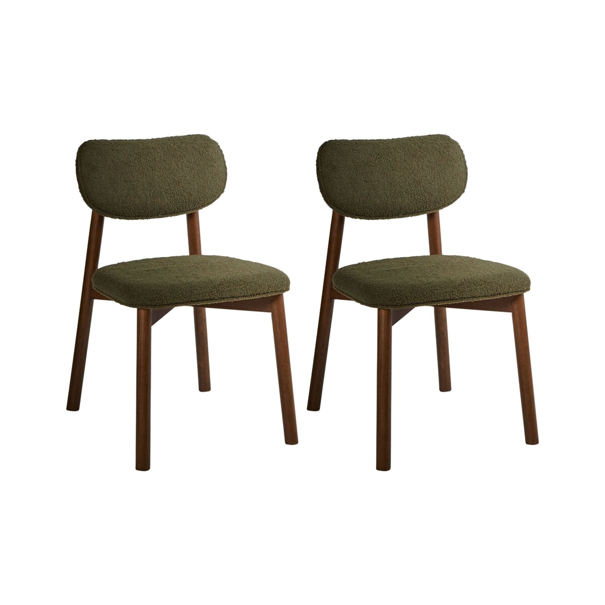 Zestaw 2 krzeseł do jadalni MILLS Boucle Ciemnozielony