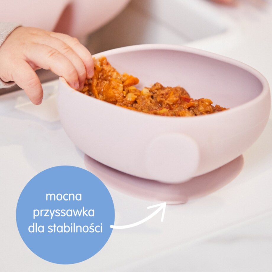 Miseczka z przyssawką i pokrywką silikonowa dla dzieci 6m+ błękitna b.box