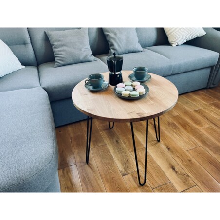 Stolik kawowy Tavolo dębowy LOFT okrągły 60cm