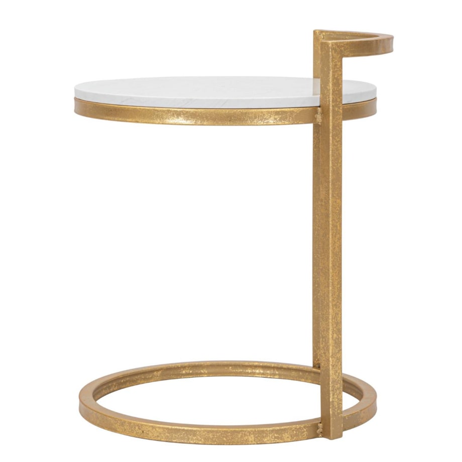Stolik kawowy z blatem z imitacji marmuru, Ø 40 cm