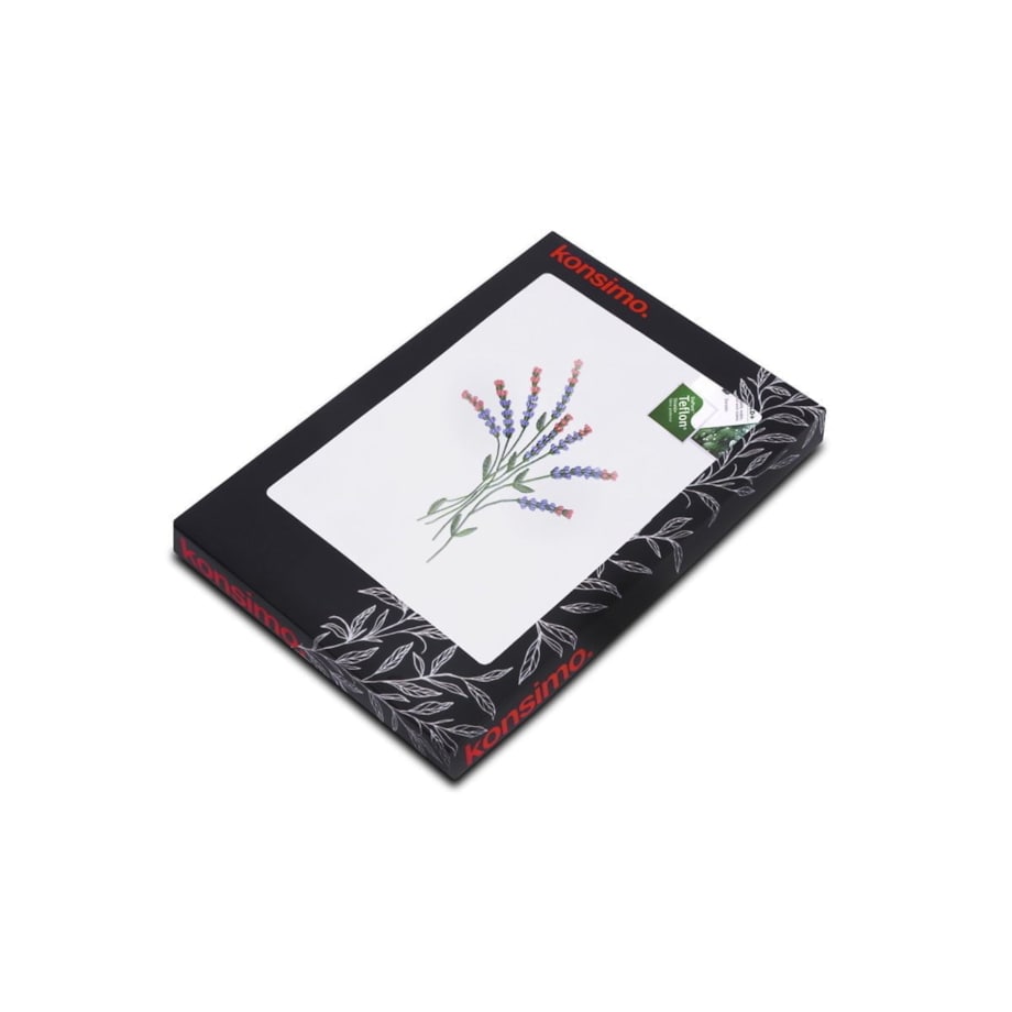 Konsimo LAVANDI Bieżnik plamoodporny, biały/zielony/czerwony/fioletowy