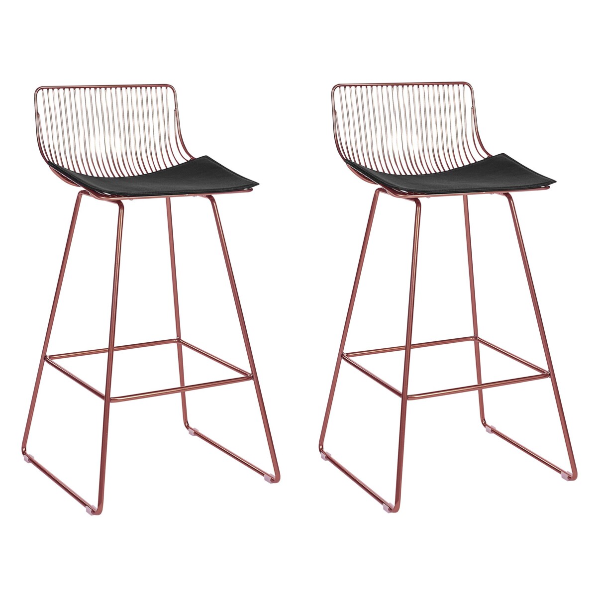 Zestaw 2 krzeseł barowych metalowy złoty róż FREDONIA