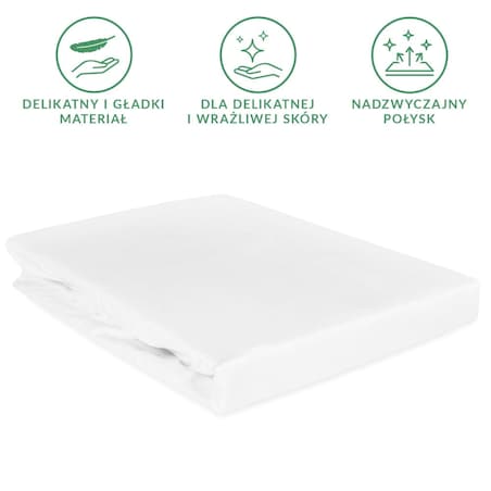 Prześcieradło z bawełny satynowej z gumką 120x200 kolor Biały