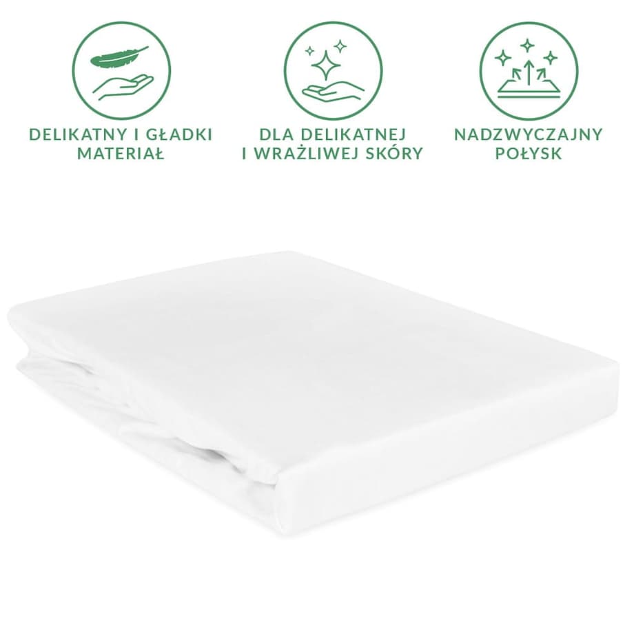 Prześcieradło z bawełny satynowej z gumką 120x200 kolor Biały