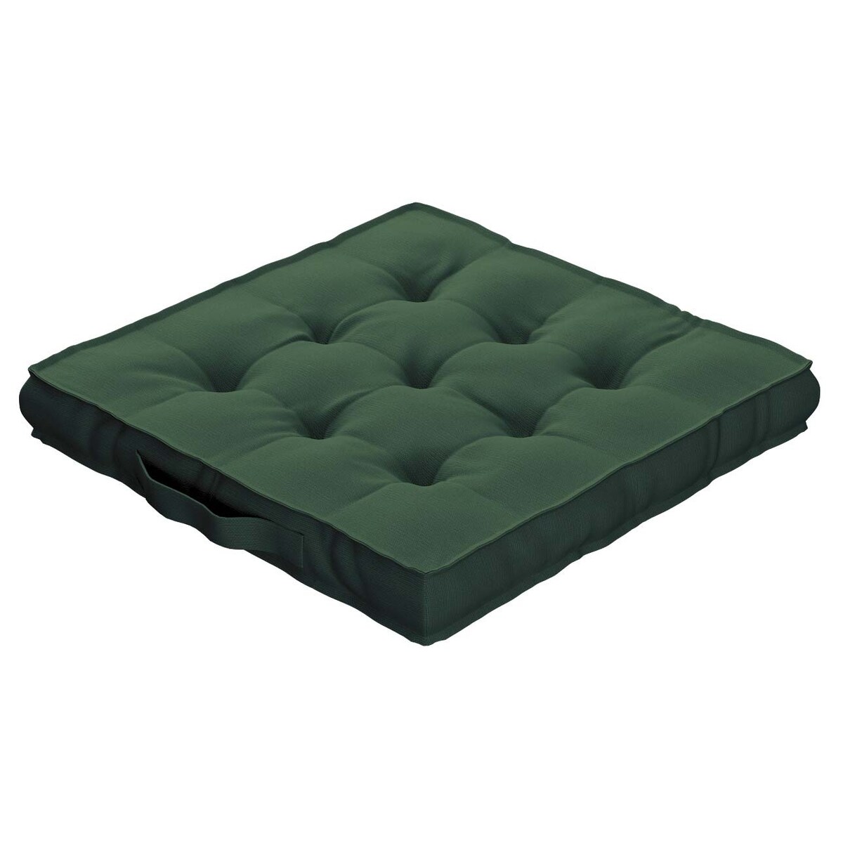 Poduszka na krzesło Kuba, forest green (zielony), 50 x 50 x 10 cm, Cotton Panama