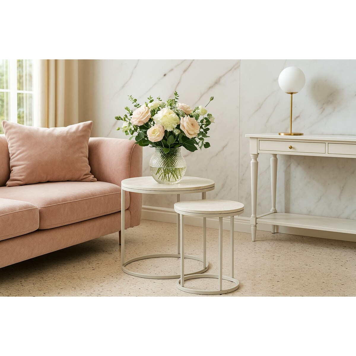 Zestaw stolików kawowych okrągłych SELI, 2 sztuki