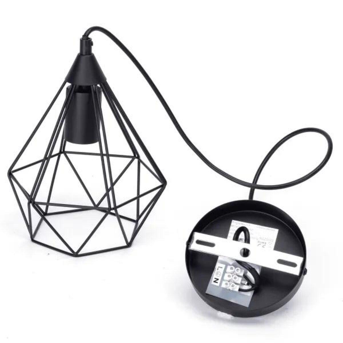 żyrandol z żelazną klatką czarny e27